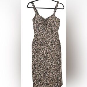AUW Gold and Brown Sequin Sheath Midi Dress